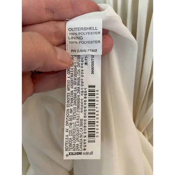 ZARA womens medium ivory fringe front tunic mini dress crew neck sleeveless 0064 - Picture 8 of 11